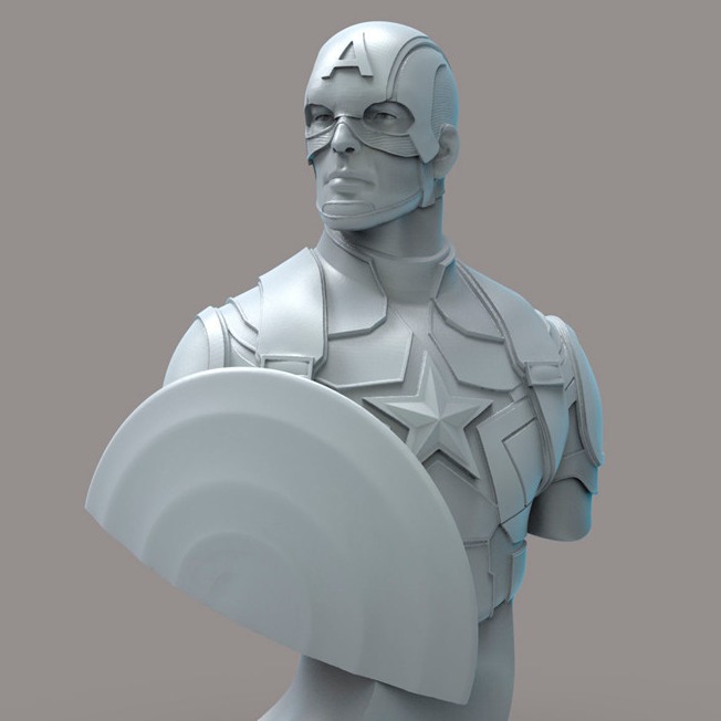 美国队长半身像 3D打印模型stl