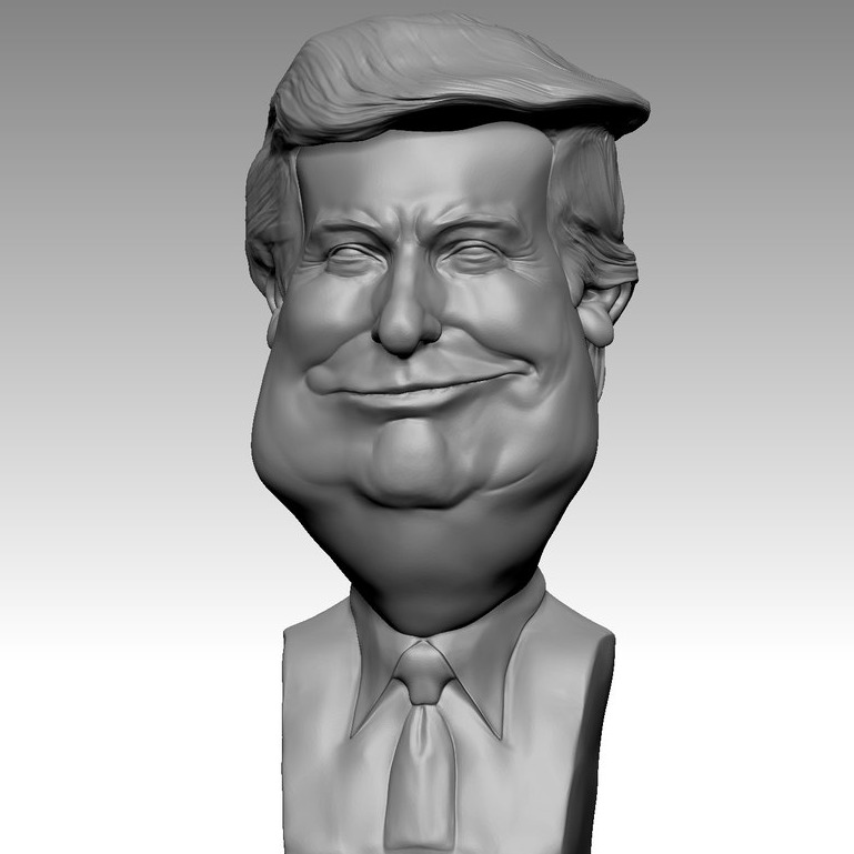 美国总统唐纳德·特朗普稿怪高清3D打印模型(Donald Trump)