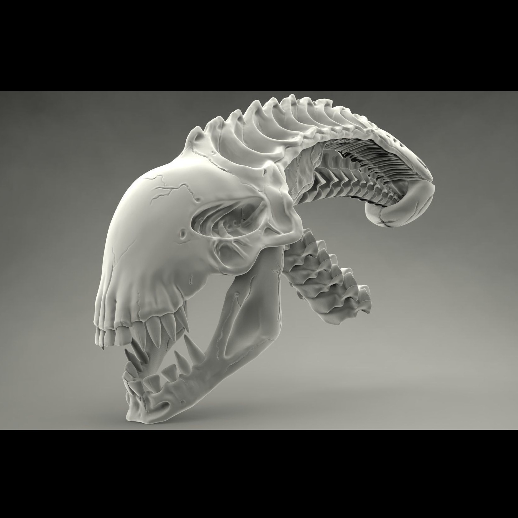 3D模型-异形头骨 Alien Skull