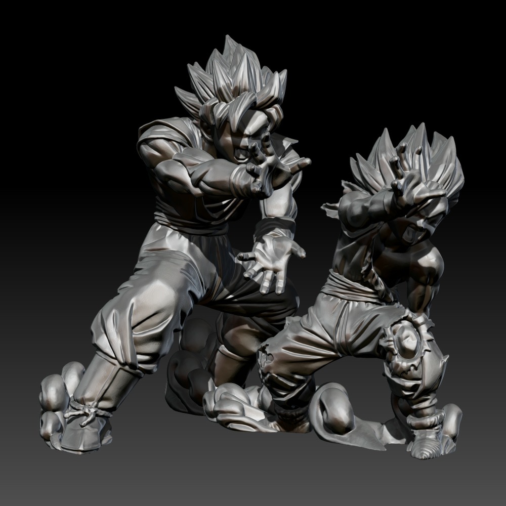 3D模型-七龙珠 悟空和悟饭kameha