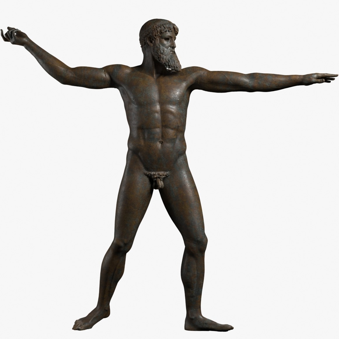 古希腊青铜雕塑宙斯(Zeus)