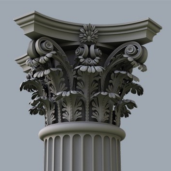 3D模型-科林斯式古希腊建筑柱头CORINTHIAN
