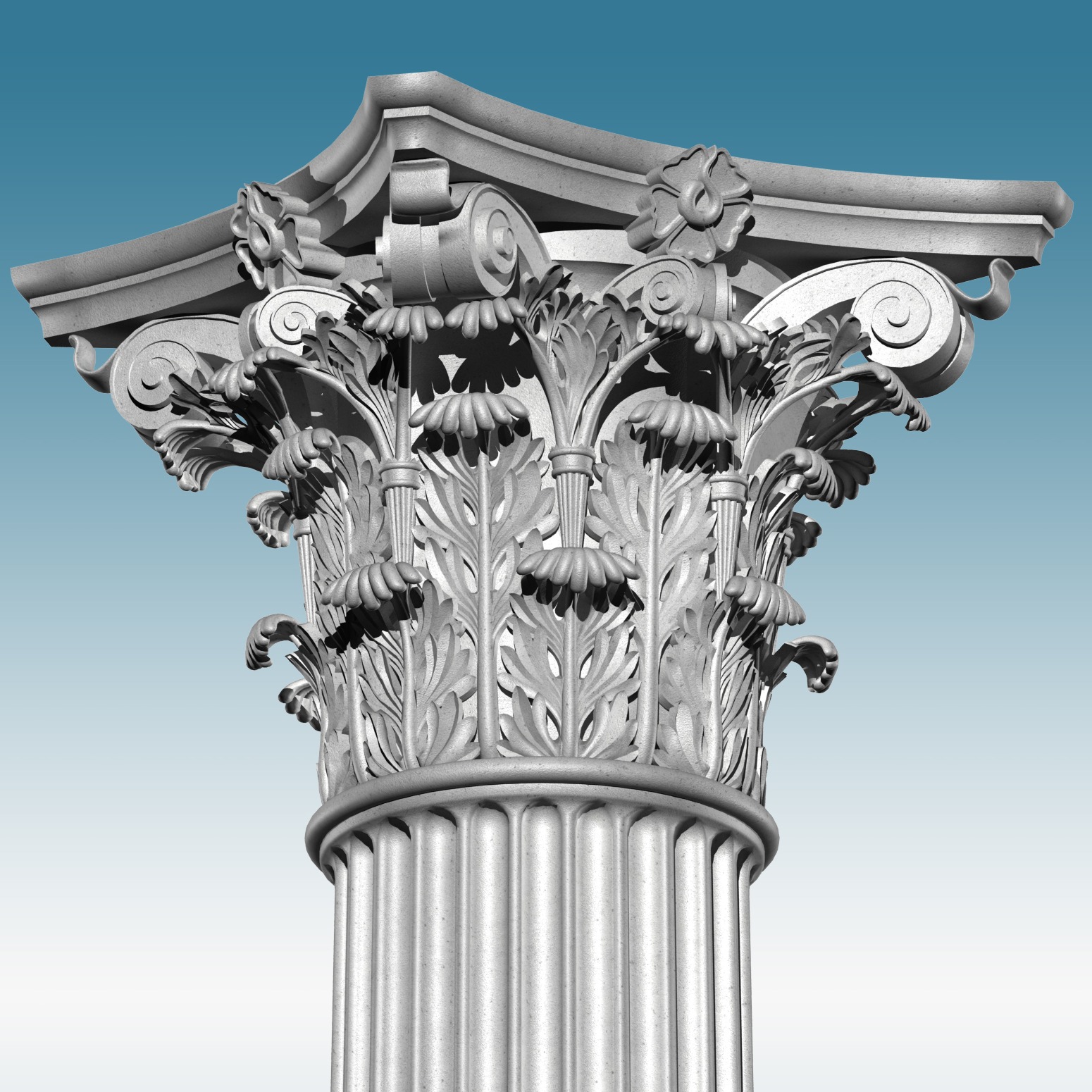 3D模型-科林斯式古希腊建筑石柱CORINTHIAN