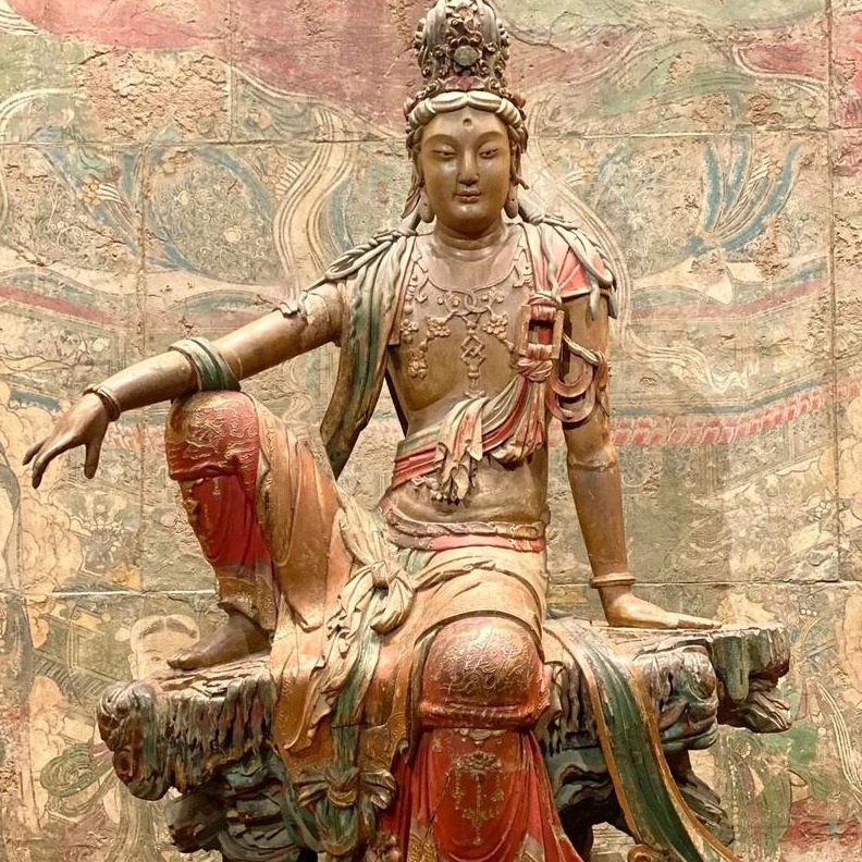 辽代木雕水月观音像