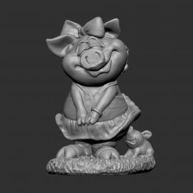 3D模型-女卡通猪1