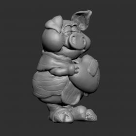 3D模型-抱着心的猪