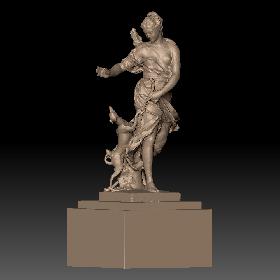 卢浮宫女性猎狗狩猎石膏雕塑