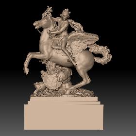 卢浮宫骑飞马的战士石膏雕塑