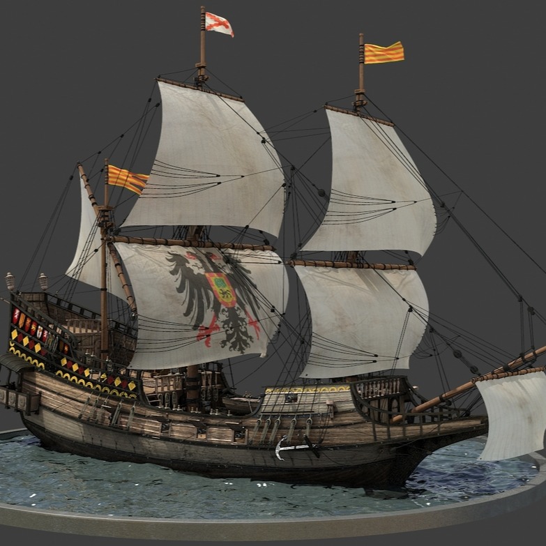 西班牙帆船3D模型
