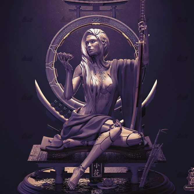 朋克风机械女 高清3D打印模型