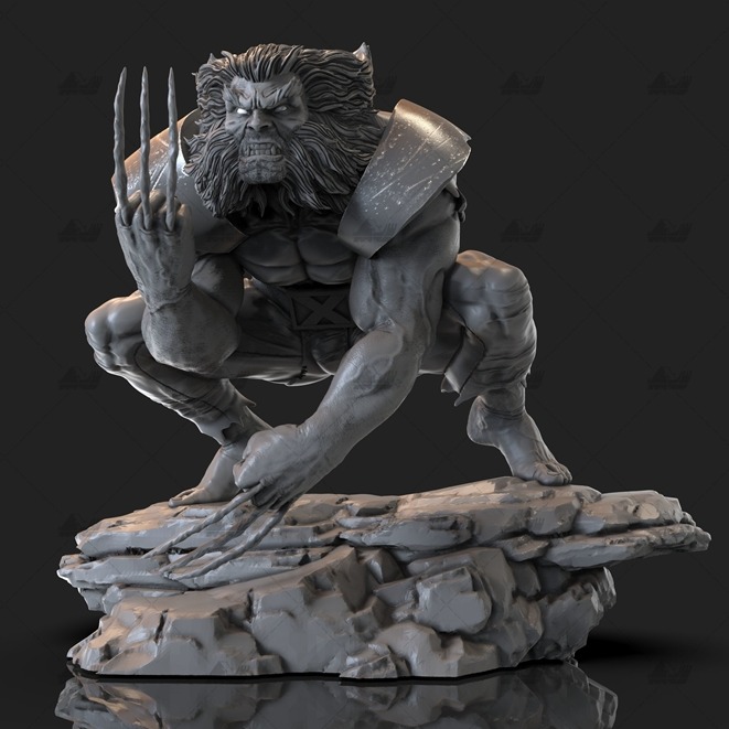 野生精钢狼 3D打印模型