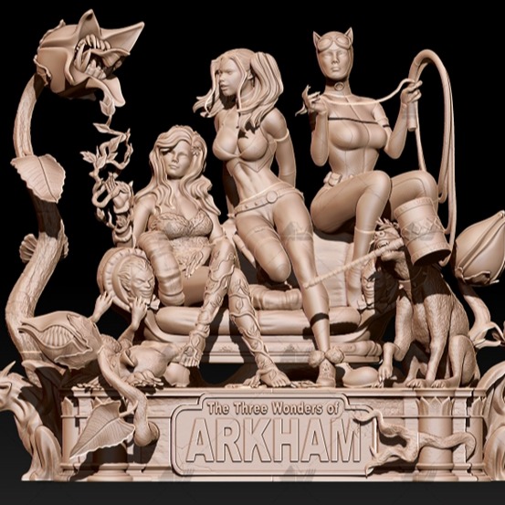 [小丑女&毒腾女&猫女]3D打印模型