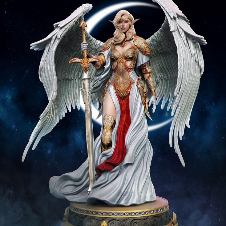 精灵女神高精二次元3D打印模型stl数据文件