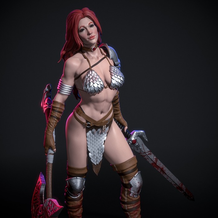 女王神剑 Red Sonja 3D打印模型