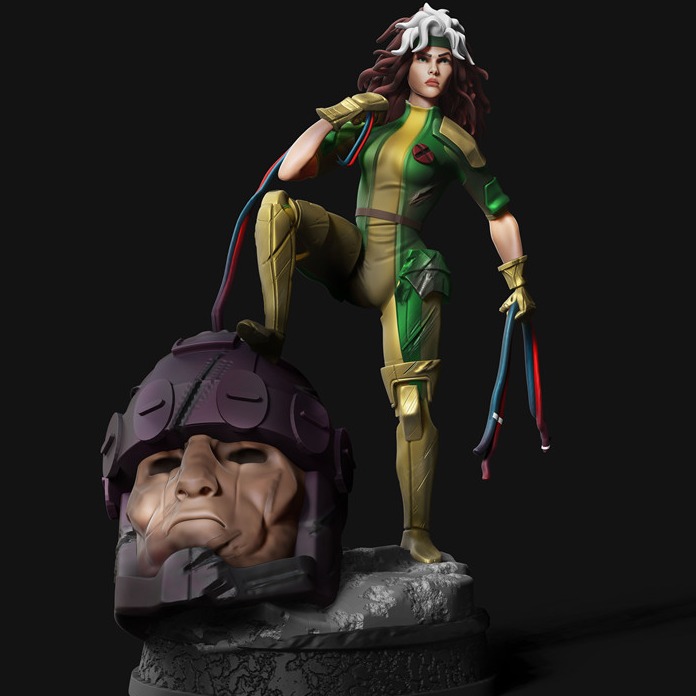 罗煞女Rogue|X战警高精分体 3D打印模型数据stl人物手办