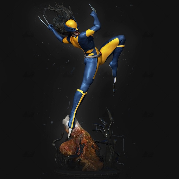 X23女金刚狼[文件白胚]3D打印模型数据stl人物手办