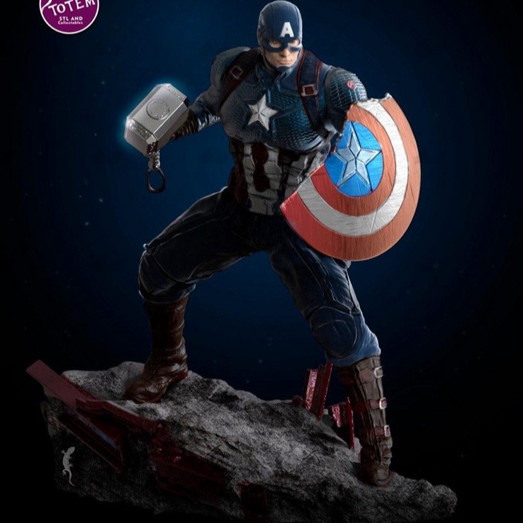 美国队长2020款[文件白胚]3D打印模型数据stl人物手办