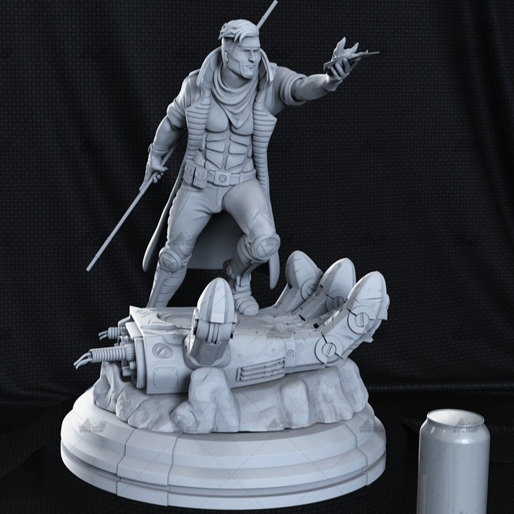 Gambit牌皇 3D打印模型stl数据文件白胚人物手办