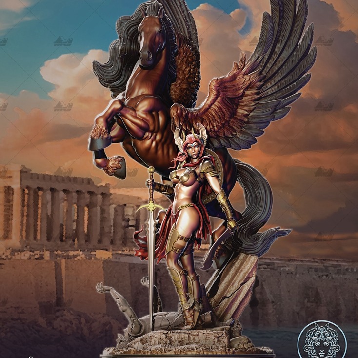 珀修斯[希腊神话]3D打印模型stl数据文件白胚人物手办