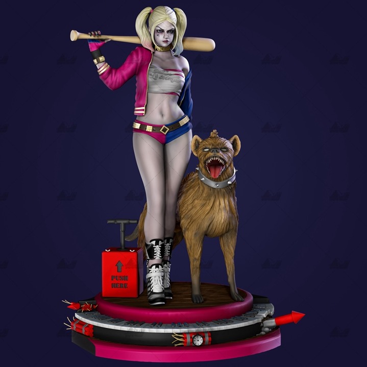 Harley Quinn[小丑女]3D打印模型stl数据文件白胚人物