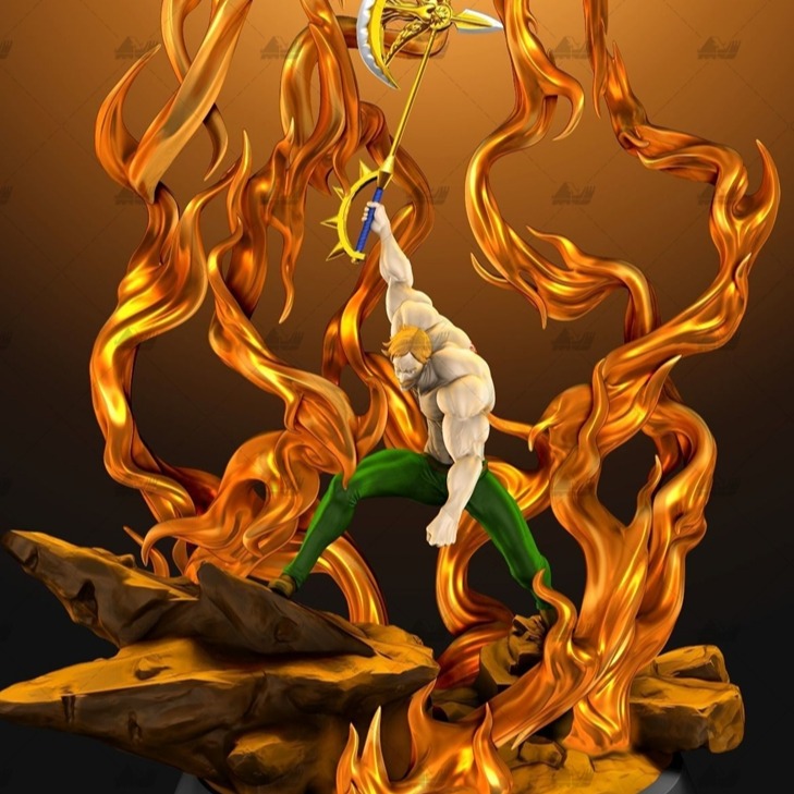 艾斯卡诺[七大罪]3D打印模型stl数据文件白胚人物手办