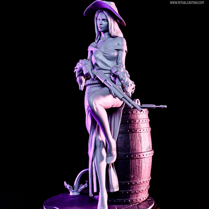 圣诞西部女郎[附果体版]3D打印模型stl数据文件白胚人物手办