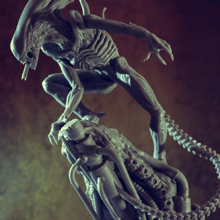 《异形》Alien高精[文件白胚]3D打印模型数据stl人物手办