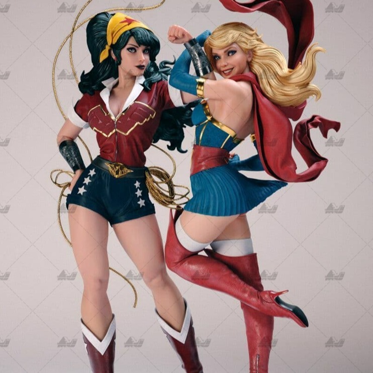 神奇女侠&女超人复古版3D打印模型stl数据文件白胚人物手办