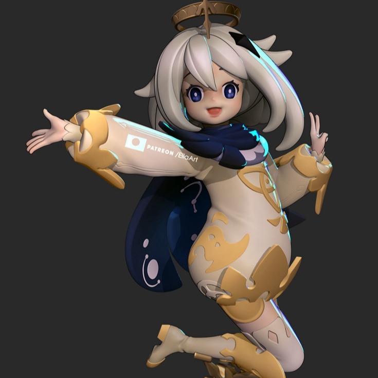 派蒙[原神]3D打印模型stl人物手办