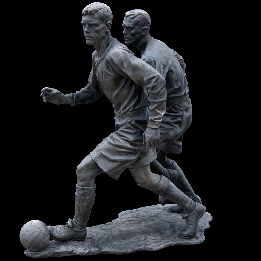 足球运动员雕塑3D模型