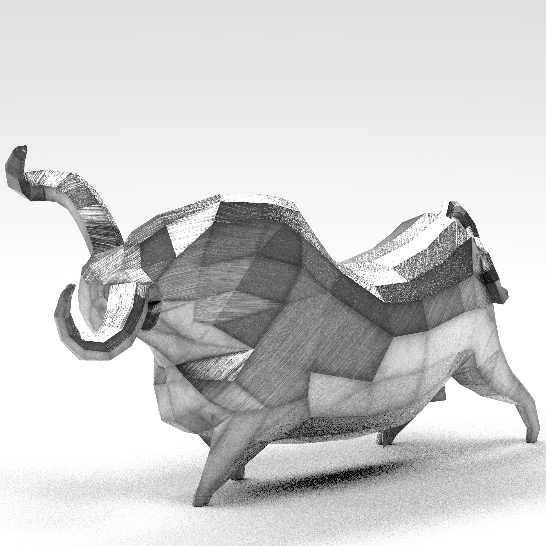 公牛雕像 几何版 3D模型