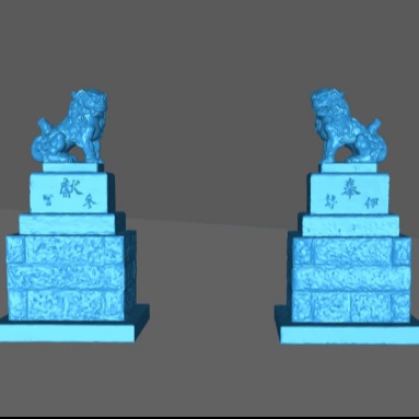 3D扫描 日本神社守护狮