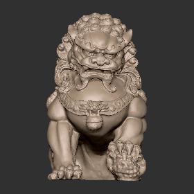 346石狮子一对母